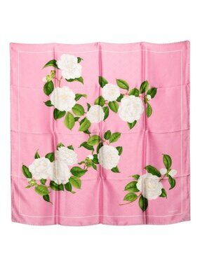Chanel Flower Motif Pink White Silk Shoulder Bag